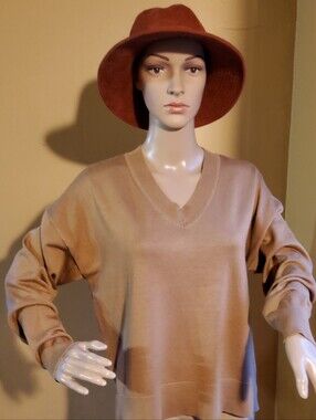DKNY Tan V-Neck Women's Sweater